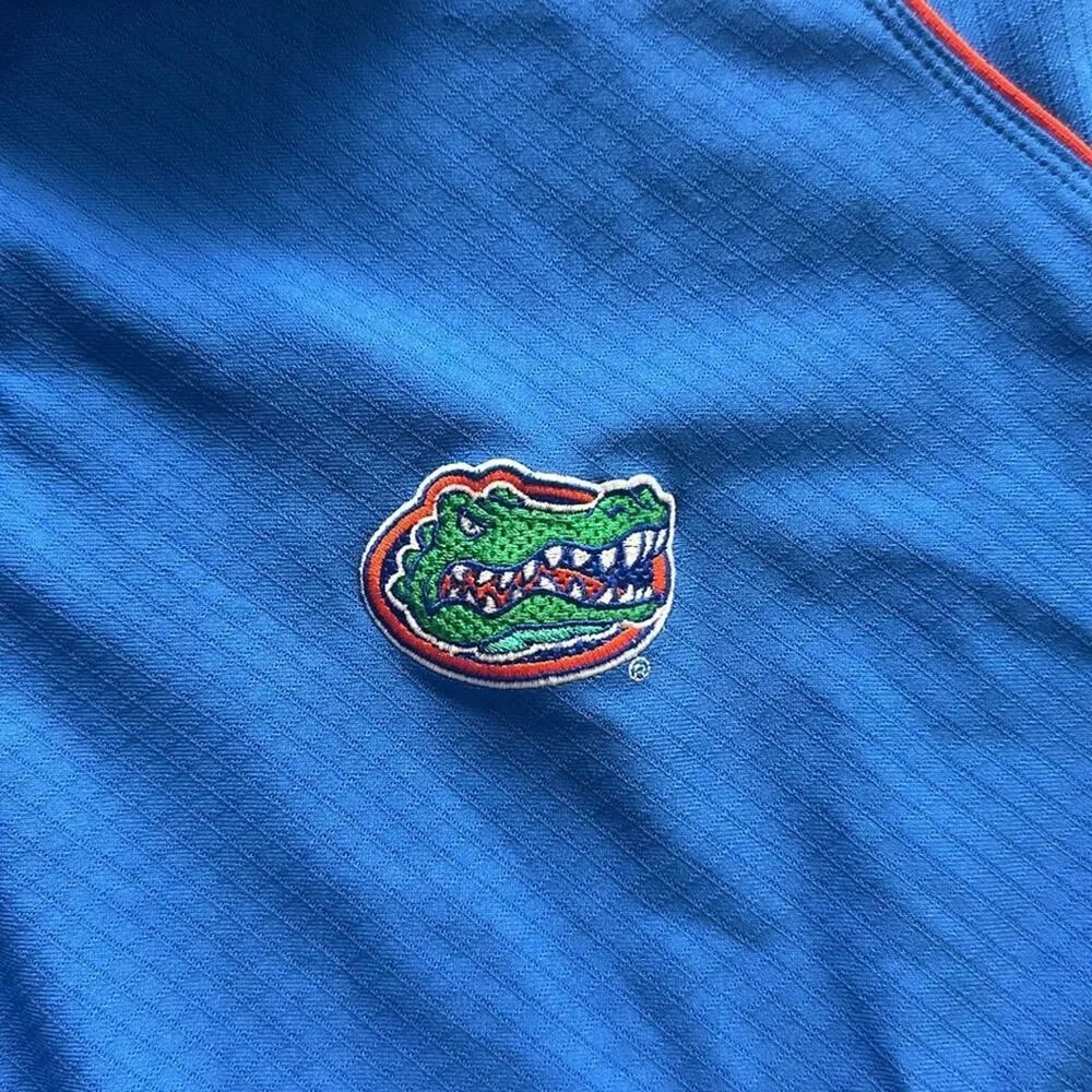 Nike University of Florida Gators Dri-Fit Team Polo‎ Blue Large Vintage Athletic